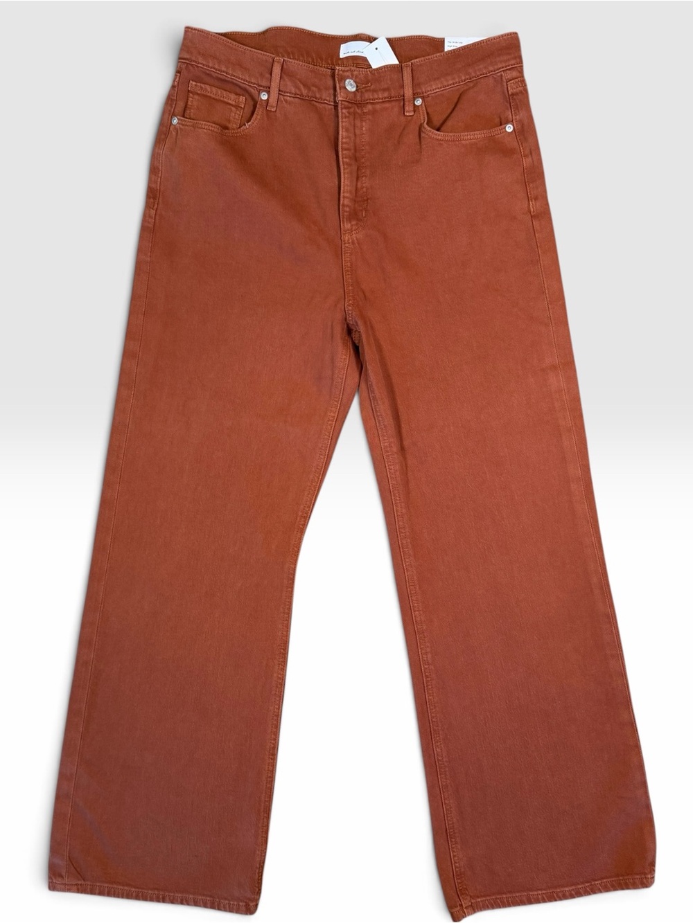LOFT The Wide Leg High Rise Jeans Rust Orange Size 30/10 NWT